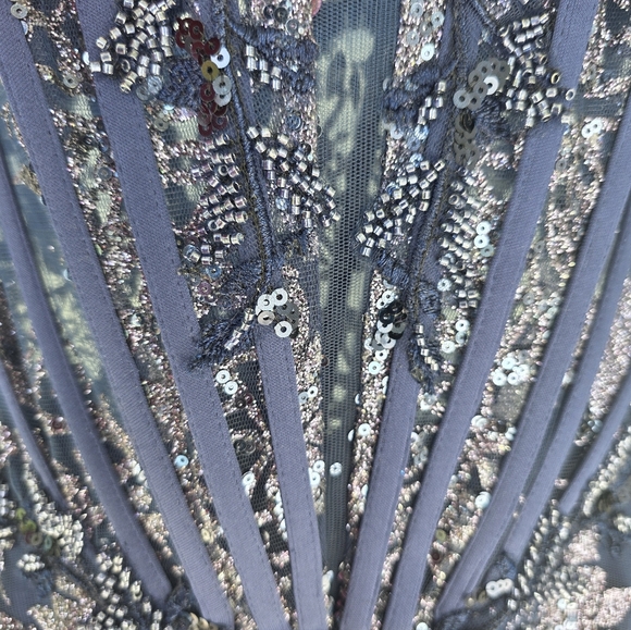 $279 Say Yes To The Dress Juniors' Glitter Mesh Corset Gown Sz 5/6 Glam Prom NWT - Picture 12 of 16